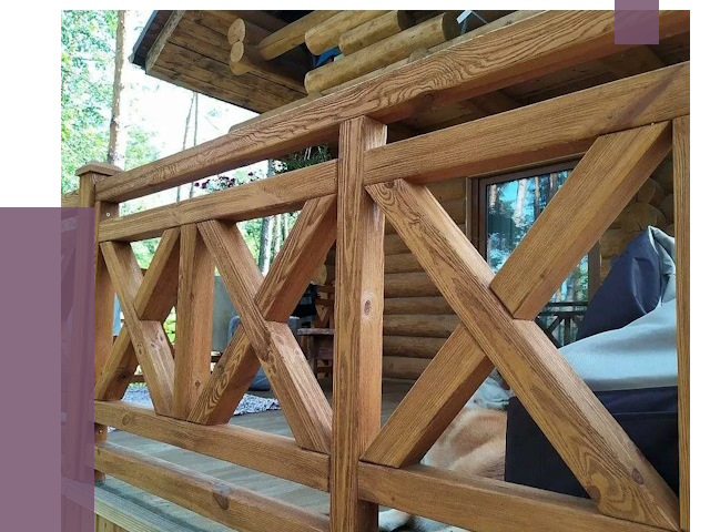 Деревянные перила под ключ в Волжском от 7598 руб. 