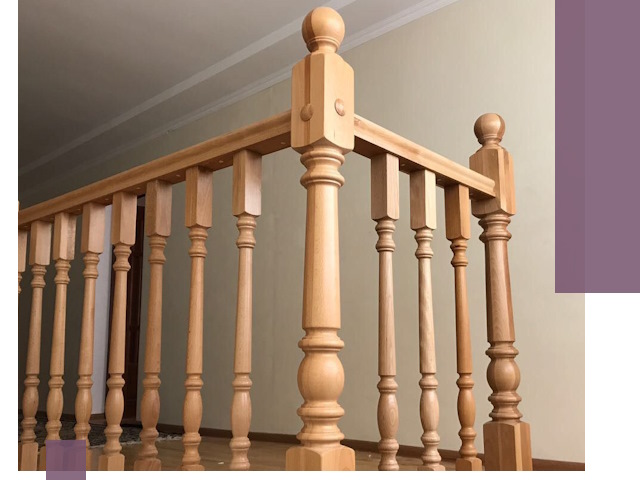 Деревянные перила на заказ в Волжском: монтаж и изготовление