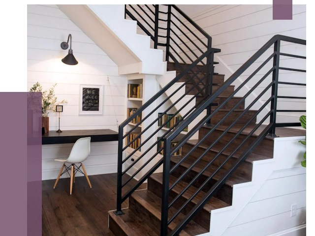 Перила для лестницы в доме в Волжском от 7344 руб. — ПРОЛЁТ-Влж