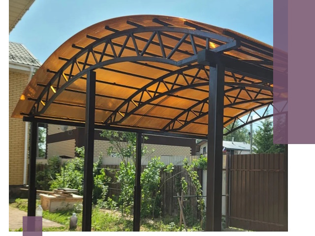 Изготовление навесов под ключ в Волжском из качественных материалов