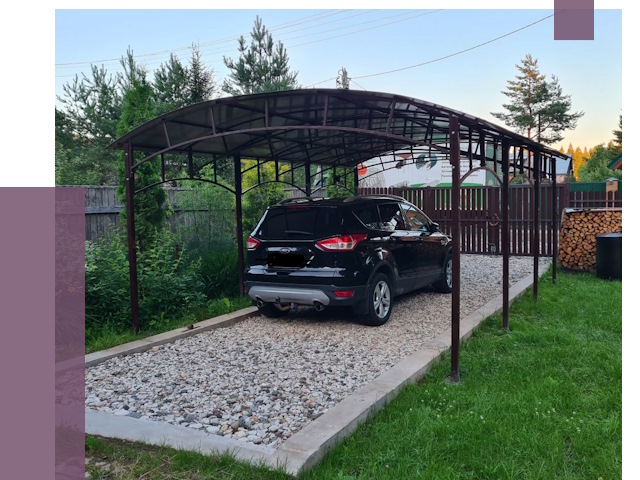 Навесы для автомобиля в Волжском от 13017 руб.  | ПРОЛЁТ-Влж