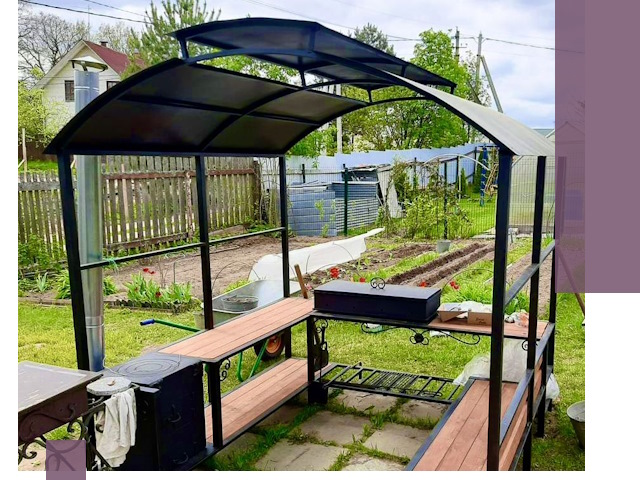 Навесы для барбекю в Волжском: изготовление, монтаж и демонтаж