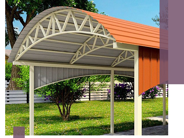 Навесы из профнастила под ключ в Волжском — установка и монтаж