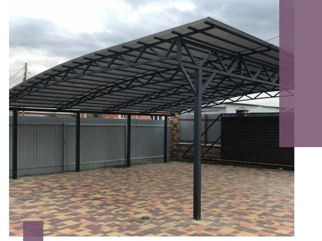 Металлические навесы под ключ в Волжском — изготовление и монтаж