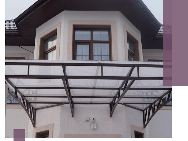 Козырьки из поликарбоната под ключ в Волжском