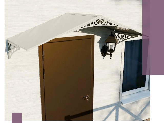 Металлические козырьки на входы и террасы в Волжском