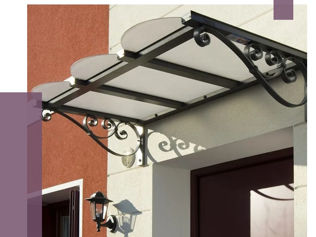 Односкатные козырьки в Волжском от 8307 руб.  | ПРОЛЁТ-Влж