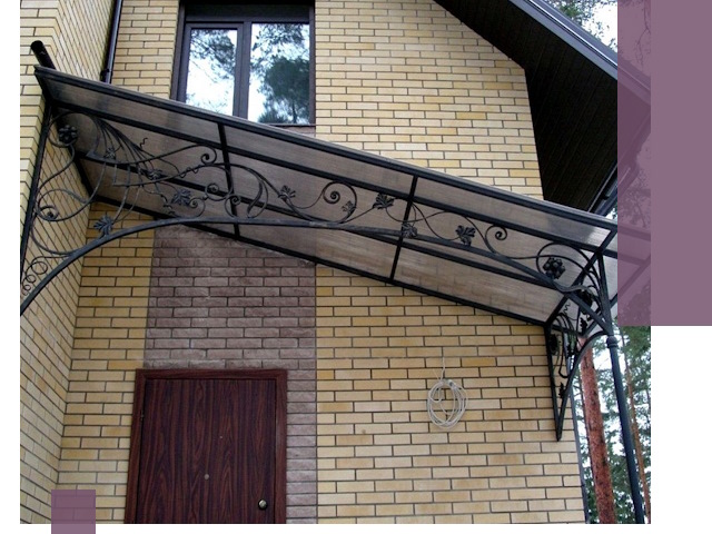 Односкатные козырьки из металла под ключ в Волжском