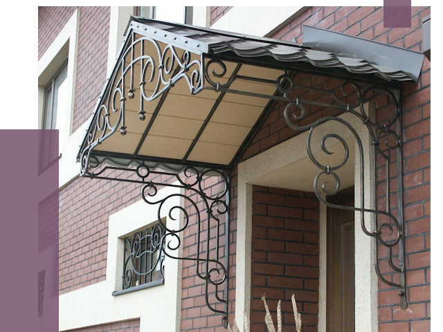 Двускатные козырьки в Волжском под ключ от 12663 руб.