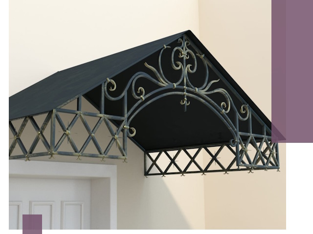 Двускатные металлические козырьки под ключ в Волжском